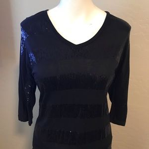 Black Woman’s v neck shirt